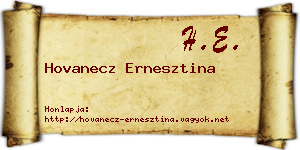 Hovanecz Ernesztina névjegykártya